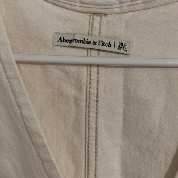 Abercrombie & Fitch fitted button-down denim vest mini dress size XL Petite - Picture 3 of 3